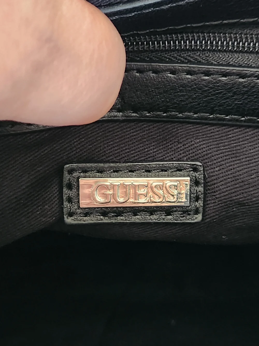 VINTAGE GUESS Black Suede & Leather Crossbody Bag with Matching Wallet